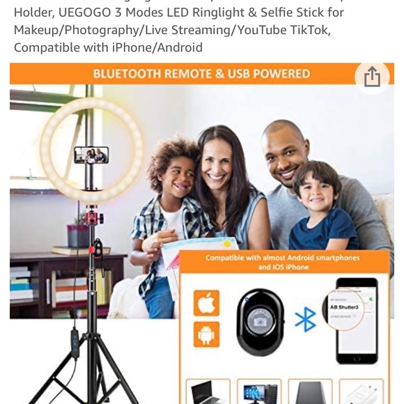 10in LED Ring light and stands - Picture 7 of 7